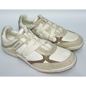 Diesel Womens Shoes Sneakers Size 9 Active W Moslette Cream Leather Y2K Vintage